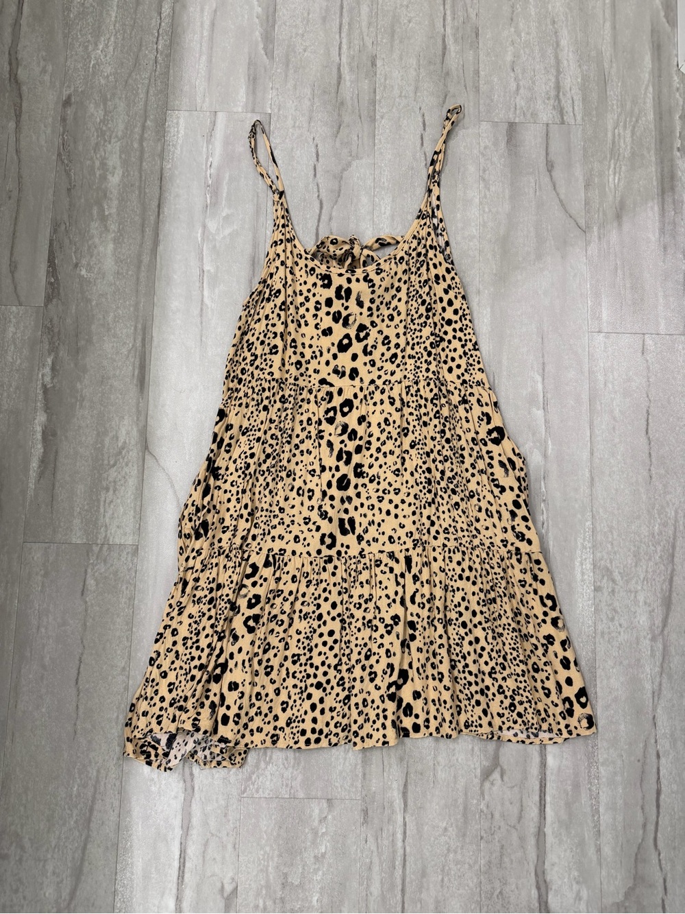 Leopard Print Spaghetti Strap Swing Dress